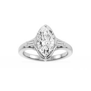 Adeline Marquise Lab Grown Diamond Six Prong Three Stone Engagement Ring