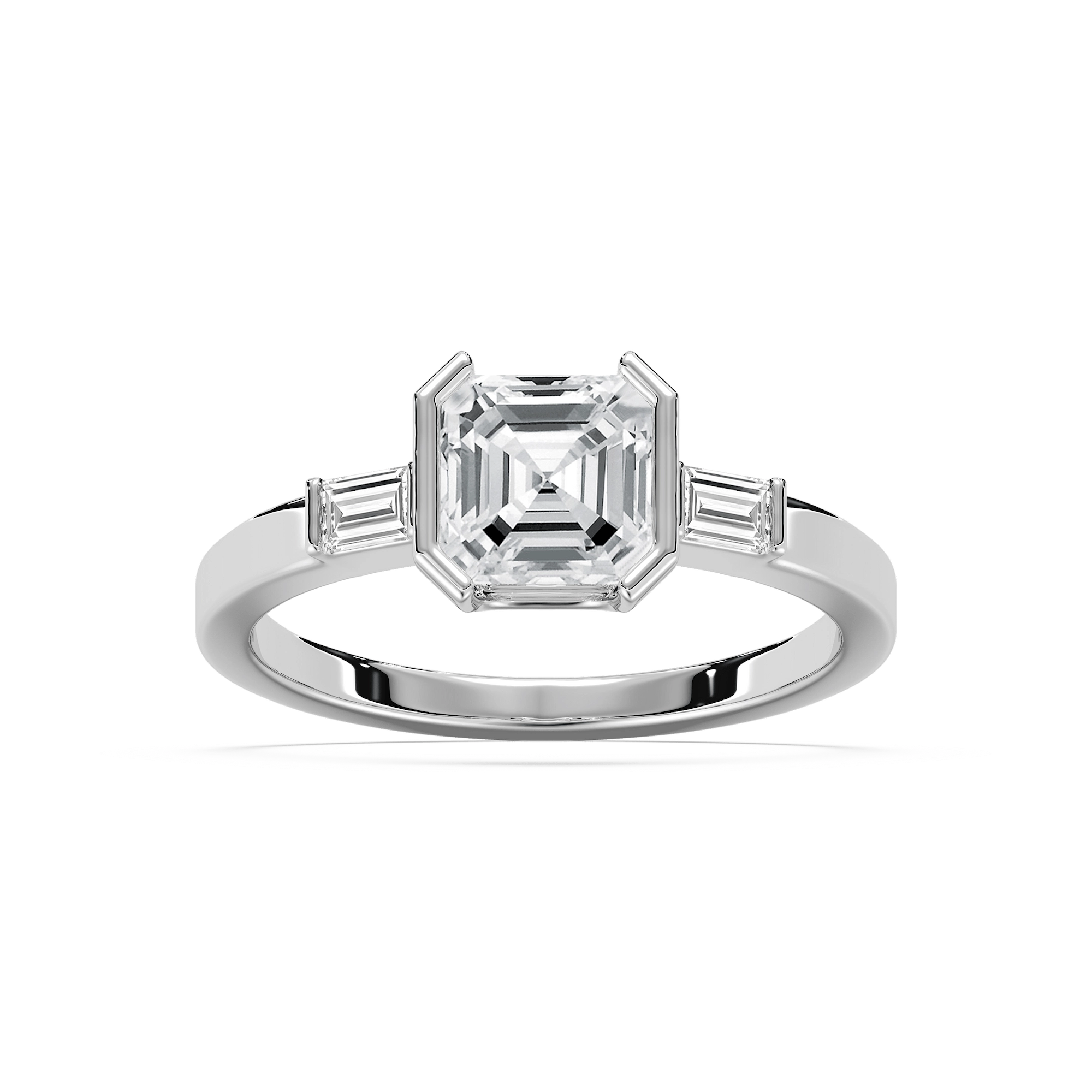 Adira Semi Bezel Engagement Ring in Rose Gold