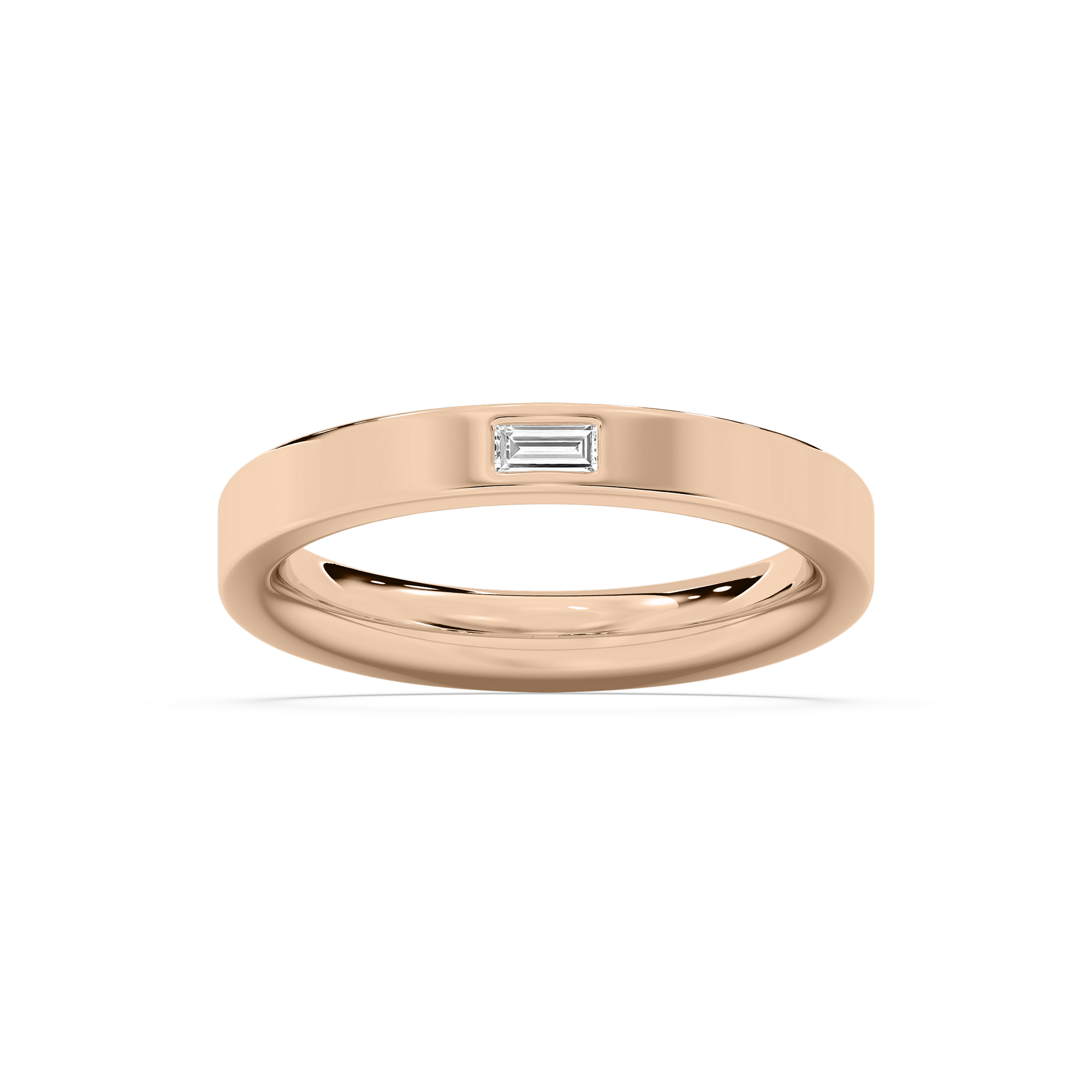 Aimee 1/8 ct Baguette Lab Grown Diamond Burnished Stackable Band