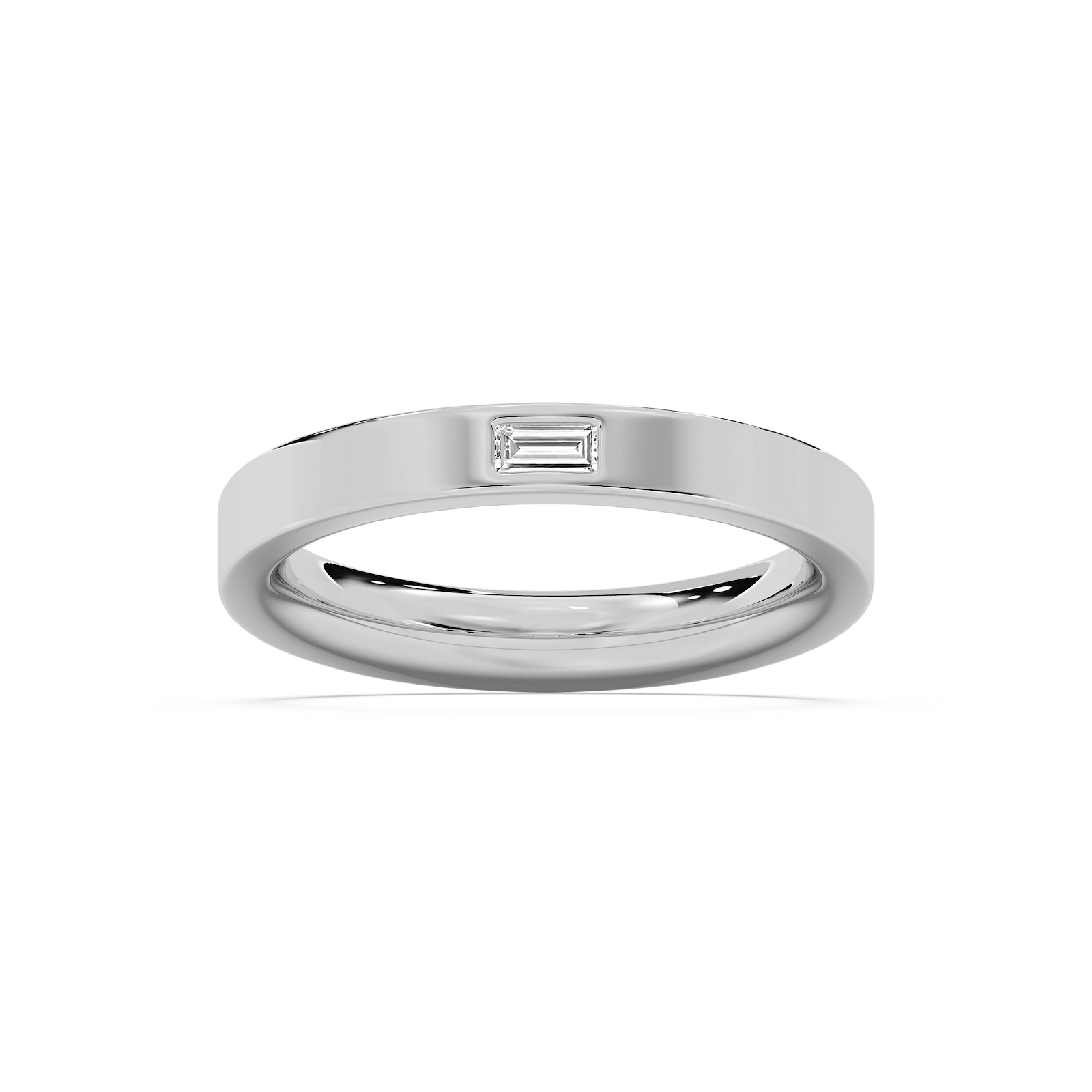 Aimee 1/8 ct Baguette Lab Grown Diamond Burnished Stackable Band