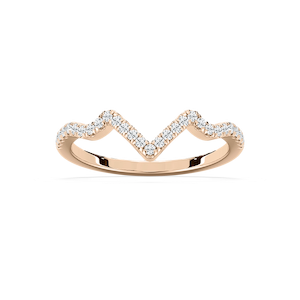 Alder 1/5 ctw Round Lab Grown Diamond Chevron Curved Band