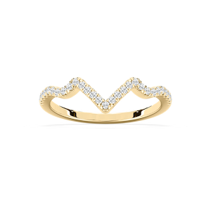 Alder 1/5 ctw Round Lab Grown Diamond Chevron Curved Band