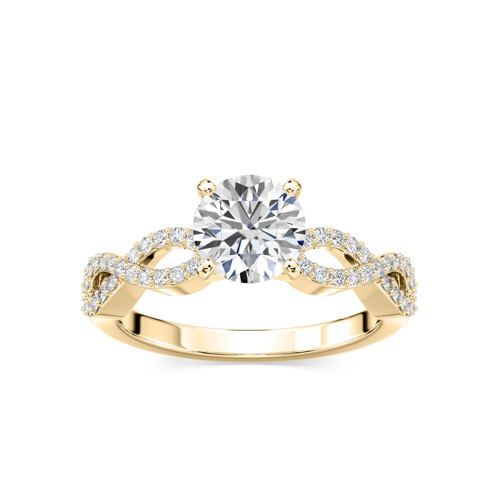 Ayla Lab Grown Diamond Infinity Side Stone Engagement Ring