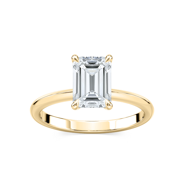 Alma Emerald Lab Grown Diamond Knife Edge Solitaire Engagement Ring