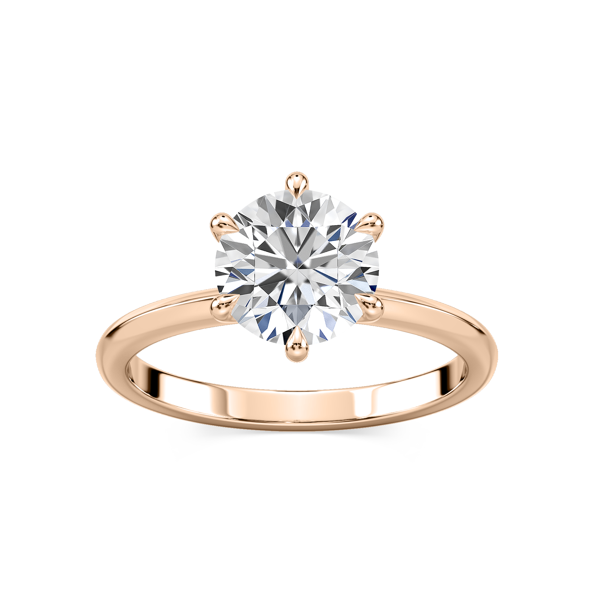 Alma Round Lab Grown Diamond Knife Edge Solitaire Engagement Ring