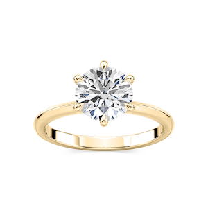 Alma Round Lab Grown Diamond Knife Edge Solitaire Engagement Ring