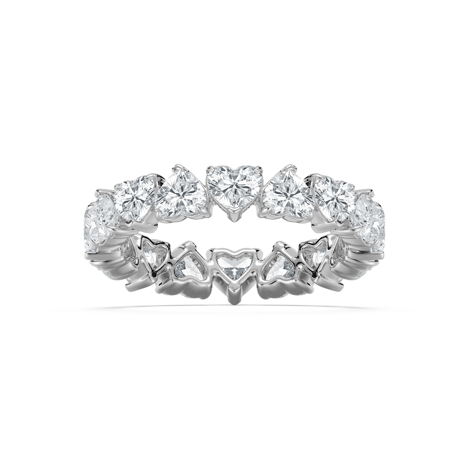 Alternating Heart Eternity Ring in Rose Gold