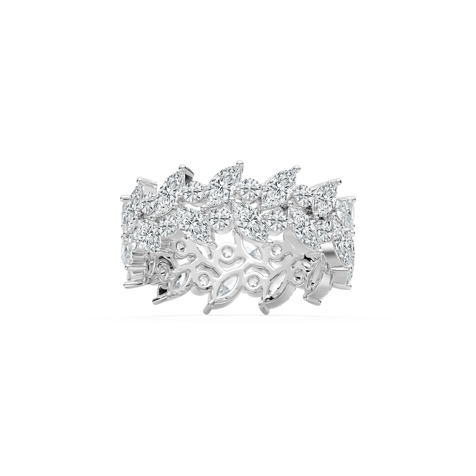 Alternating Marquise Eternity Ring in Rose Gold