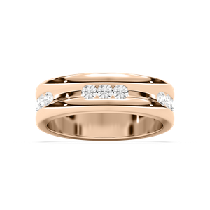 Alternating Three Stone Diamond Band