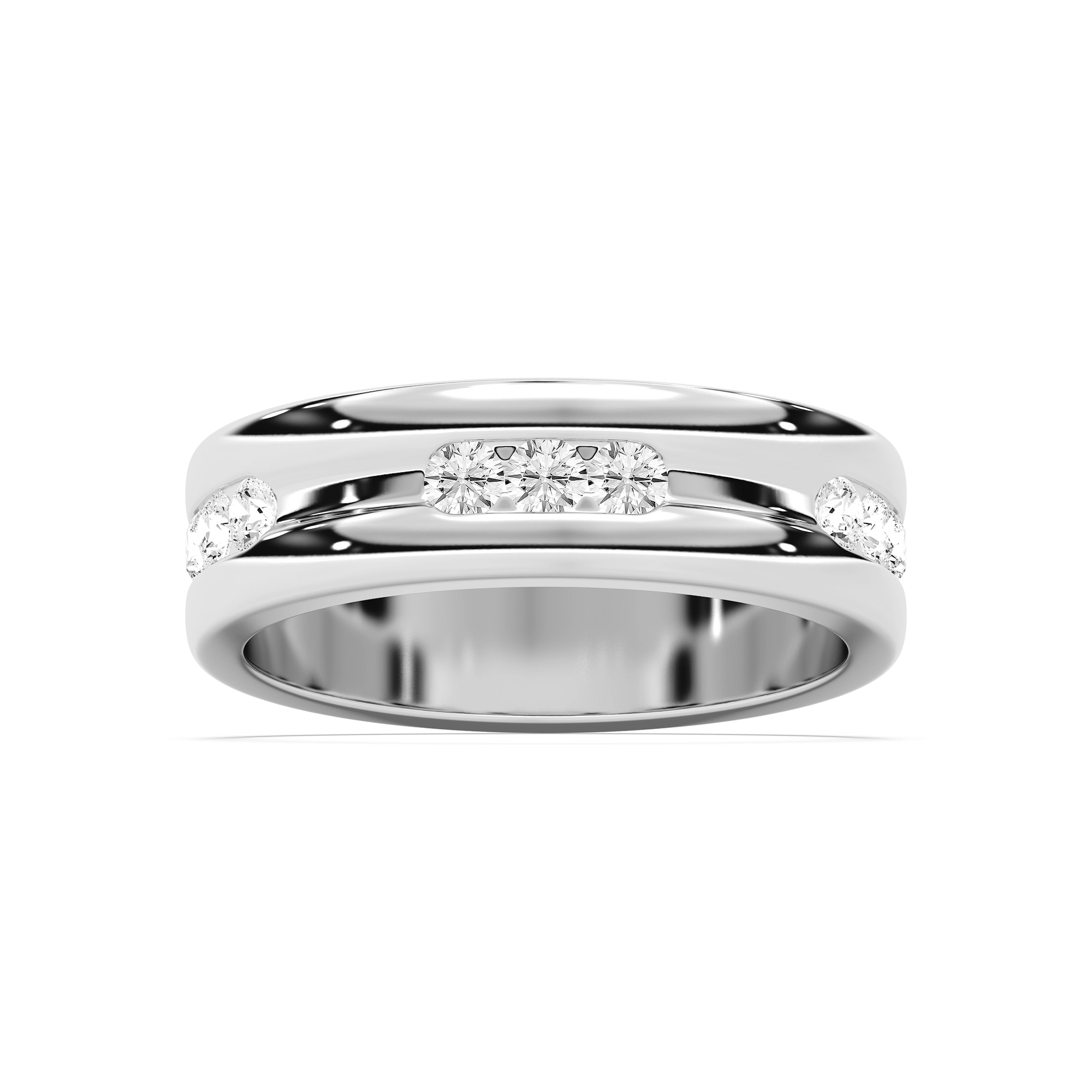 Elliott 5/8 ctw Round Lab Grown Diamond 6.80mm Channel Mens Wedding Band