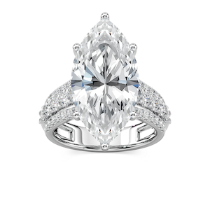 Amanda 11 ¼ ctw Marquise Lab Grown Diamond Triple Row Side Stone Engagement Ring - Signature Collection