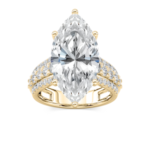 Amanda 11 ¼ ctw Marquise Lab Grown Diamond Triple Row Side Stone Engagement Ring - Signature Collection