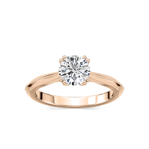 Amelia Lab Grown Diamond Milgrain Knife Edge Double Prong Solitaire Engagement Ring