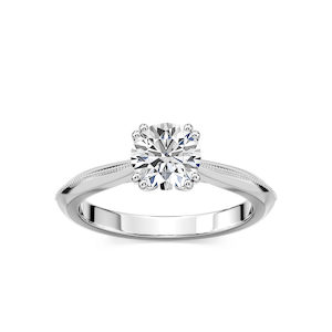 Amelia Lab Grown Diamond Milgrain Knife Edge Double Prong Solitaire Engagement Ring