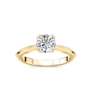 Amelia Lab Grown Diamond Milgrain Knife Edge Double Prong Solitaire Engagement Ring