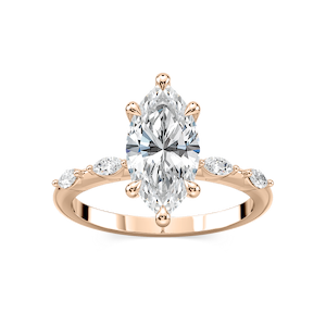 Amelie Marquise Lab Grown Diamond Spaced Marquise Side Stone Engagement Ring