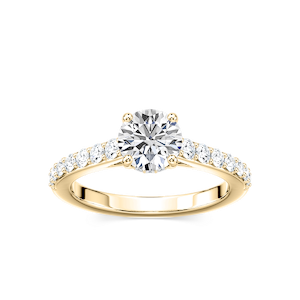 Angel Lab Grown Diamond Shared Prong Hidden Halo Engagement Ring