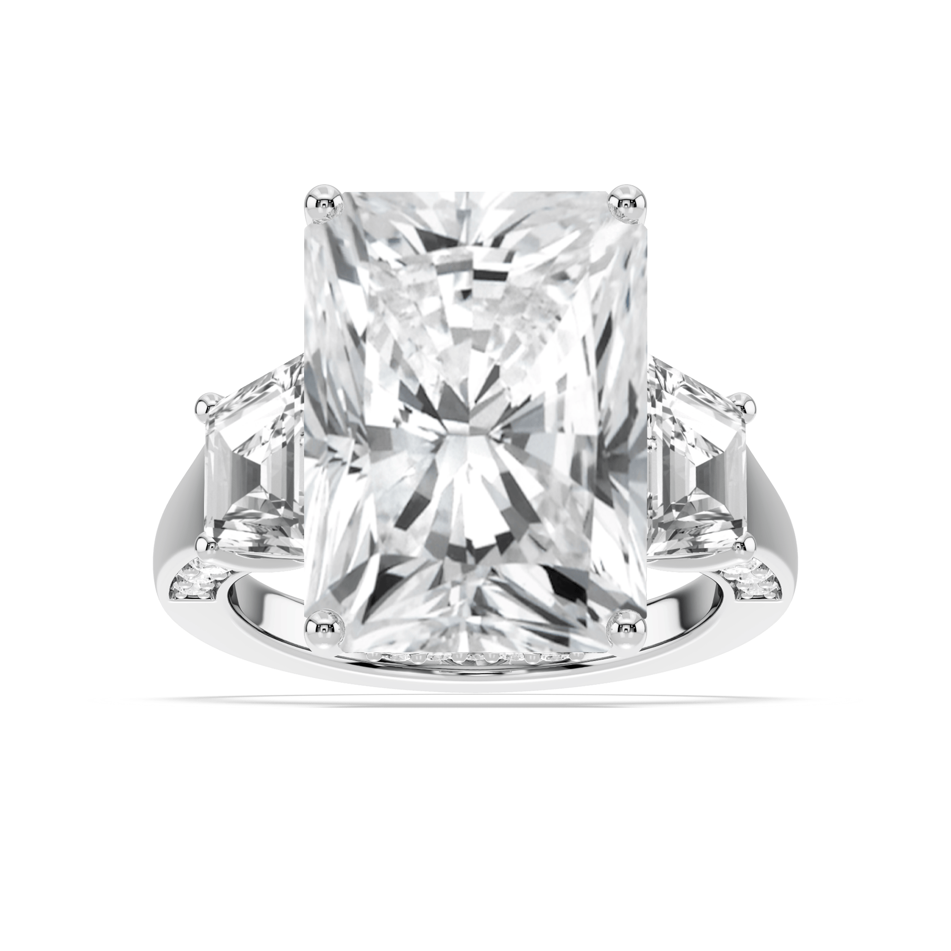 Aniyah 17 ¹⁄₂ ctw Radiant Lab Grown Diamond Three Stone Engagement Ring - Signature Collection