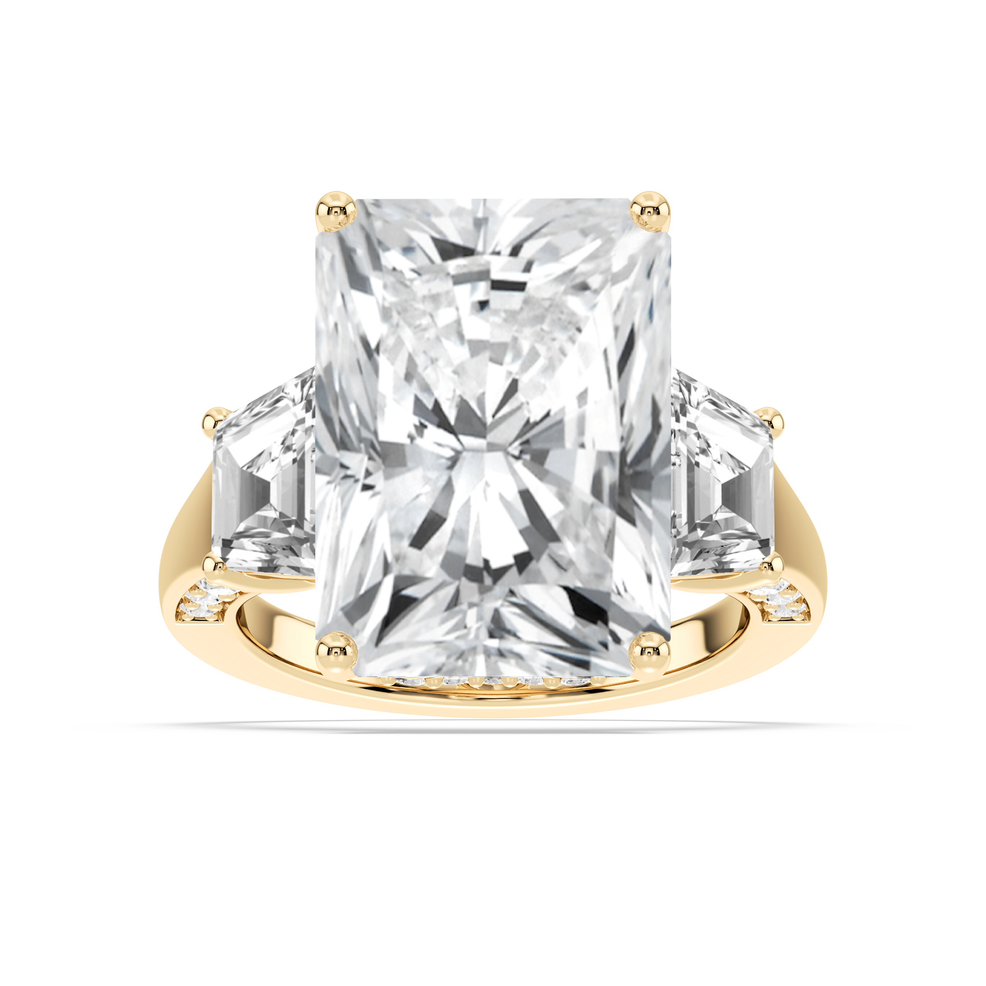 Aniyah 17 ¹⁄₂ ctw Radiant Lab Grown Diamond Three Stone Engagement Ring - Signature Collection