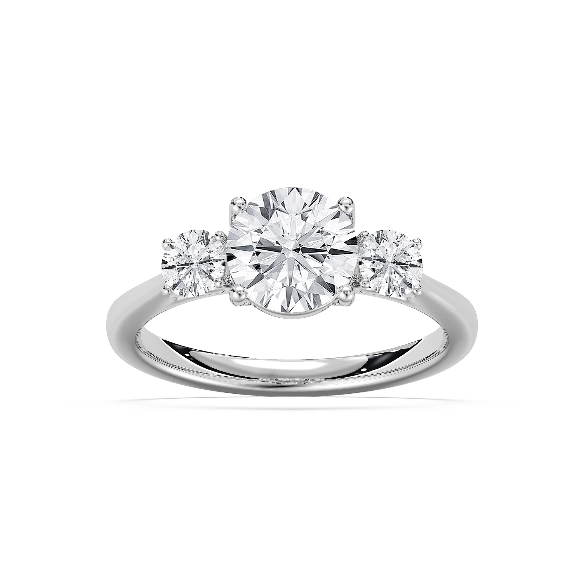 Annie Three Stone Engagement Ring in Rose Gold