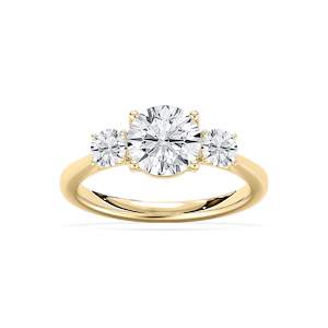 Annie 2 ctw Round Lab Grown Diamond U-Shaped Three Stone Engagement Ring