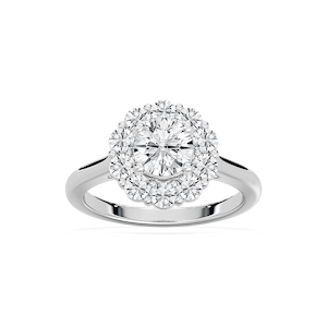Arianna 1 ⁷⁄₈ ctw Round Lab Grown Diamond Flower Halo Engagement Ring