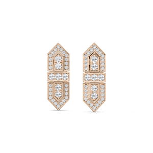 2/3 ctw Round Lab Grown Diamond Art Deco Shield Earrings