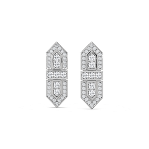 2/3 ctw Round Lab Grown Diamond Art Deco Shield Earrings