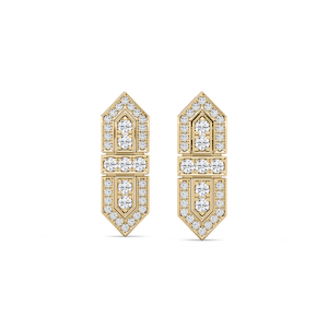 2/3 ctw Round Lab Grown Diamond Art Deco Shield Earrings