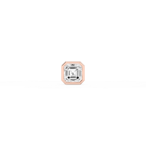 Asscher Lab Grown Diamond Bezel Set Single Stud Earring
