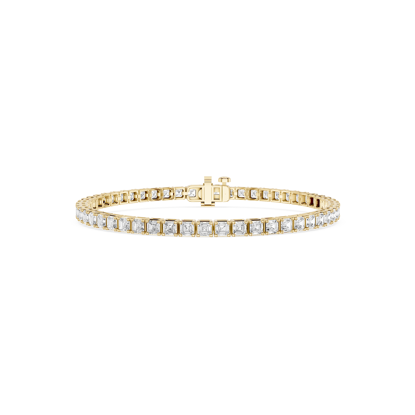 Asscher Lab Grown Diamond Four Prong Tennis Bracelet - 7 Inches