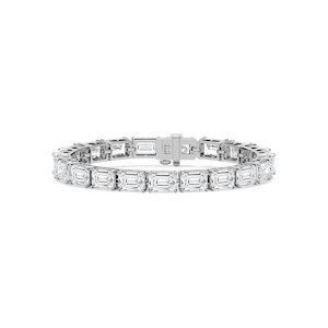 40 ctw Emerald Lab Grown Diamond East West Tennis Bracelet  - 7 Inches