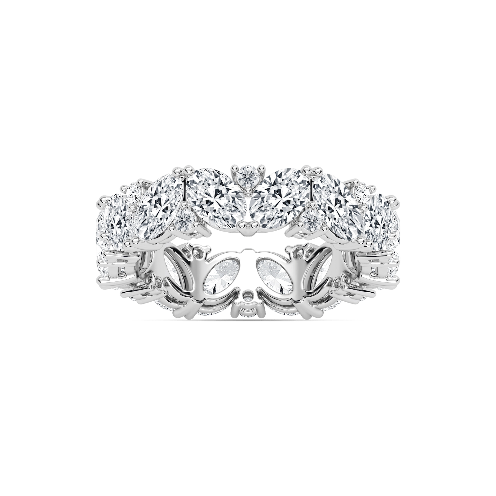 Sabrina 4 ⅞ ctw Oval and Round Lab Grown Diamond Staggered Eternity Band