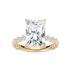 Aubrey 7 ctw Radiant Lab Grown Diamond Single Shared Prong Hidden Halo Engagement Ring