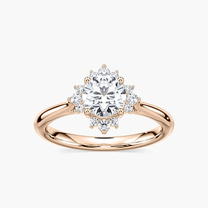 Aura Round Lab Grown Diamond Snowflake Halo Engagement Ring