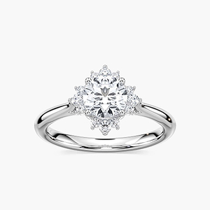Aura Round Lab Grown Diamond Snowflake Halo Engagement Ring