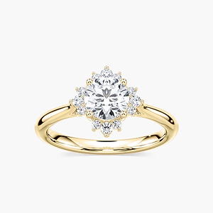 Aura Round Lab Grown Diamond Snowflake Halo Engagement Ring