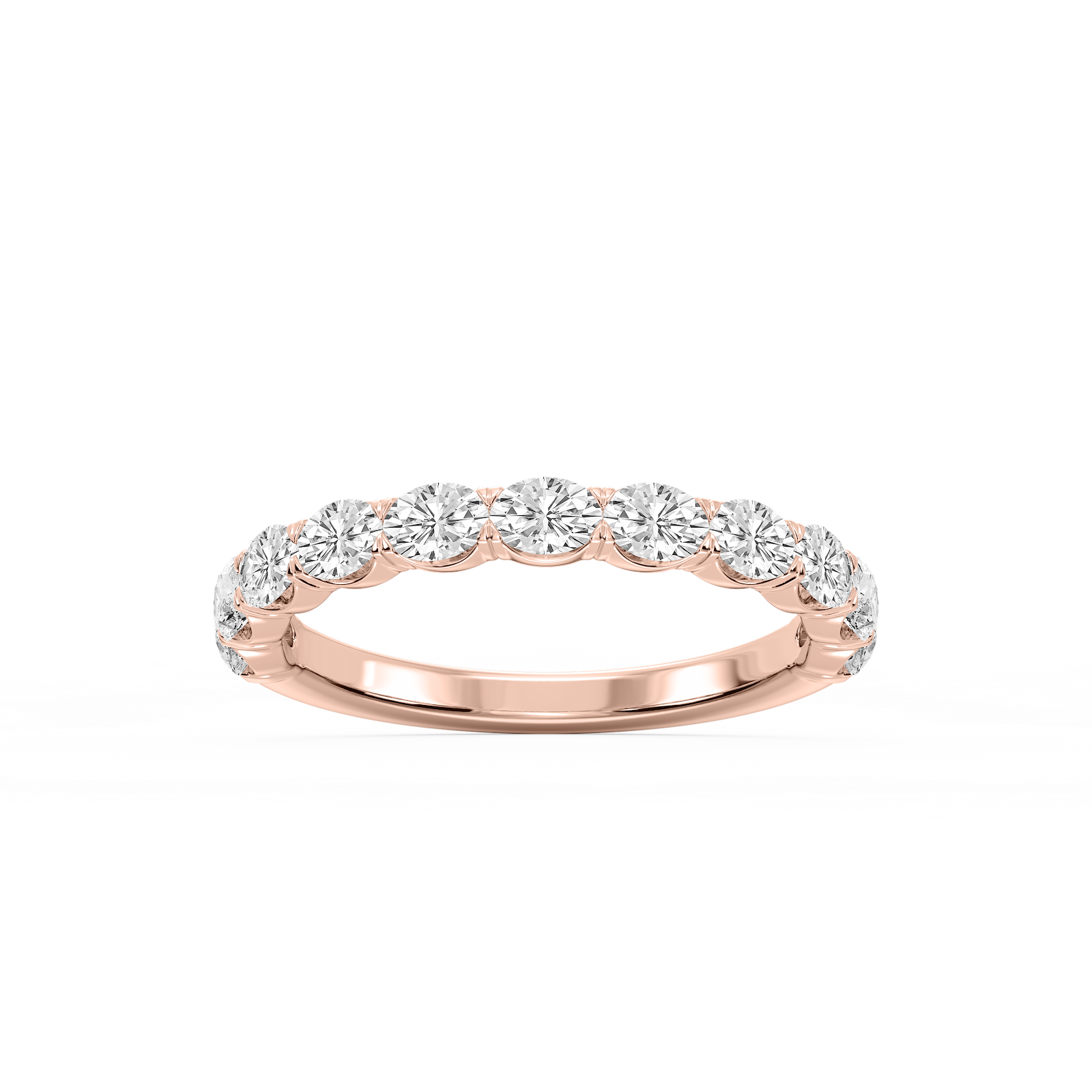 Mae Oval Lab Grown Diamond East West V-Prong Anniversary Band