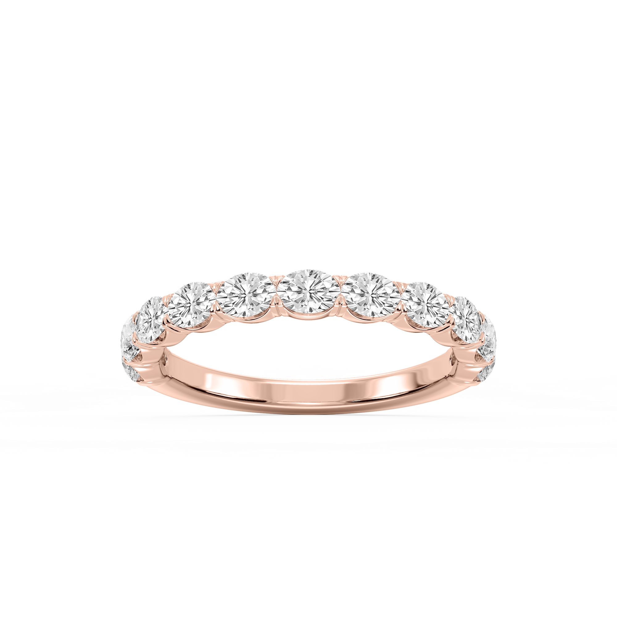 Mae Oval Lab Grown Diamond East West V-Prong Anniversary Band