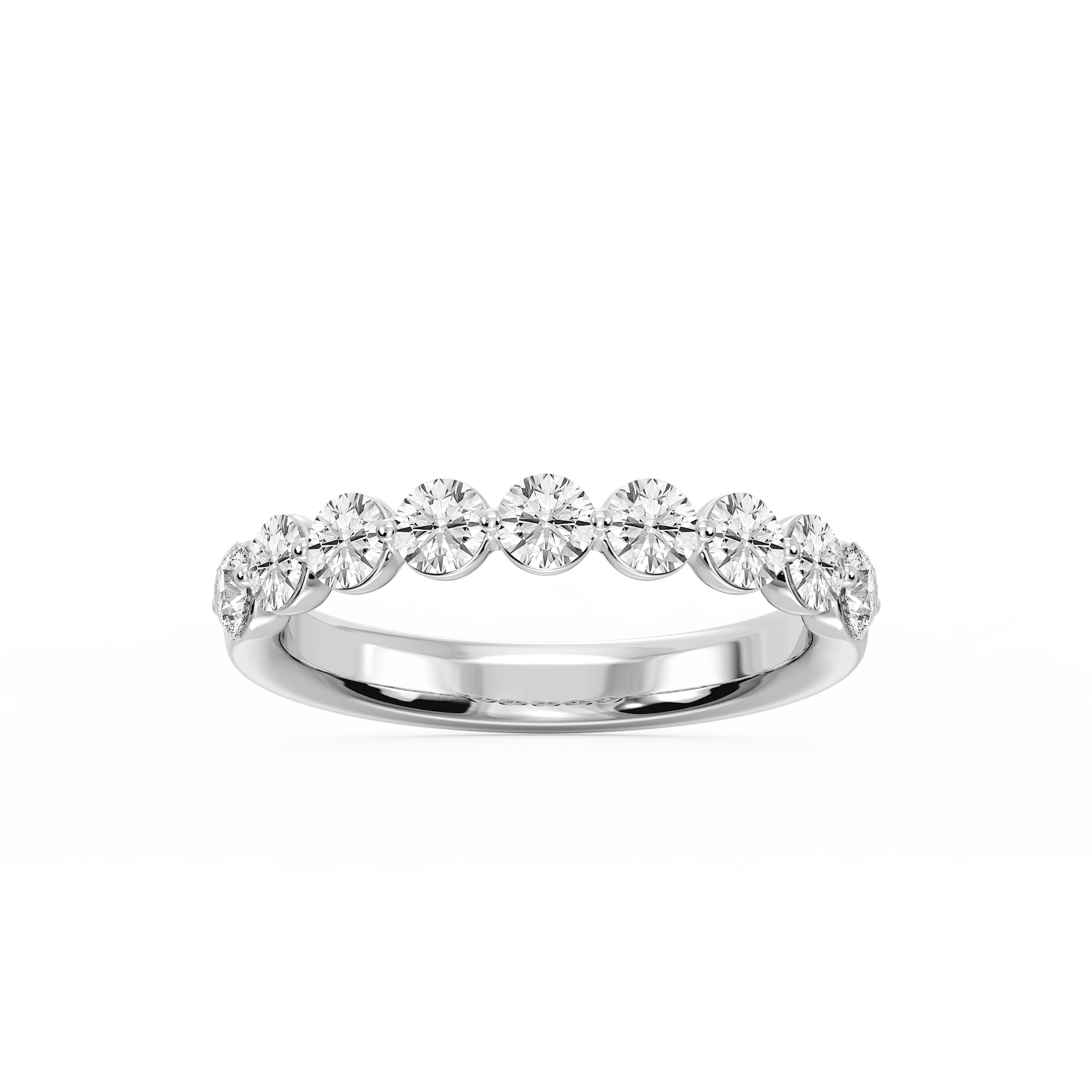 Aurora Round Lab Grown Diamond Single Shared Prong Anniversary Band