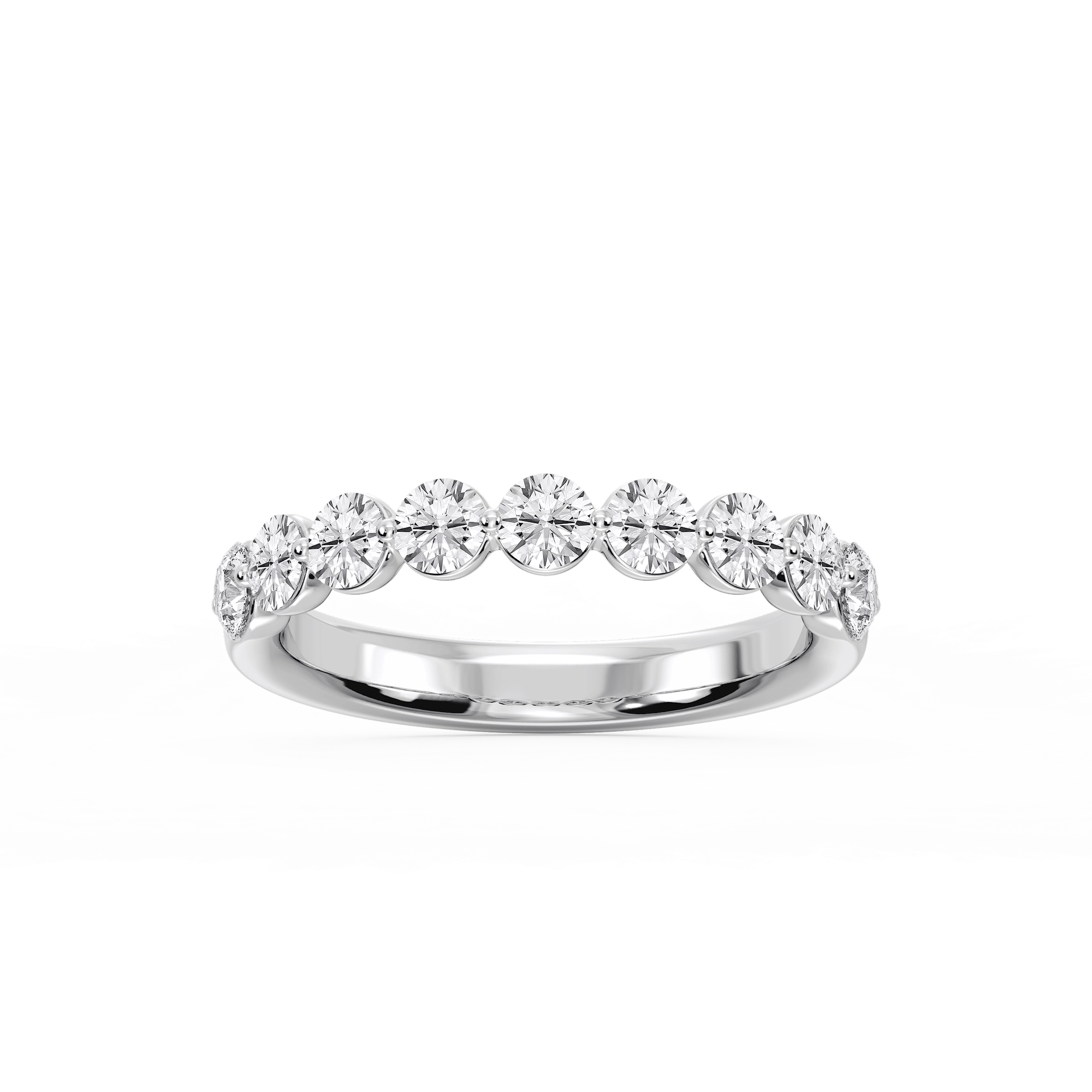Aurora Round Lab Grown Diamond Single Shared Prong Anniversary Band