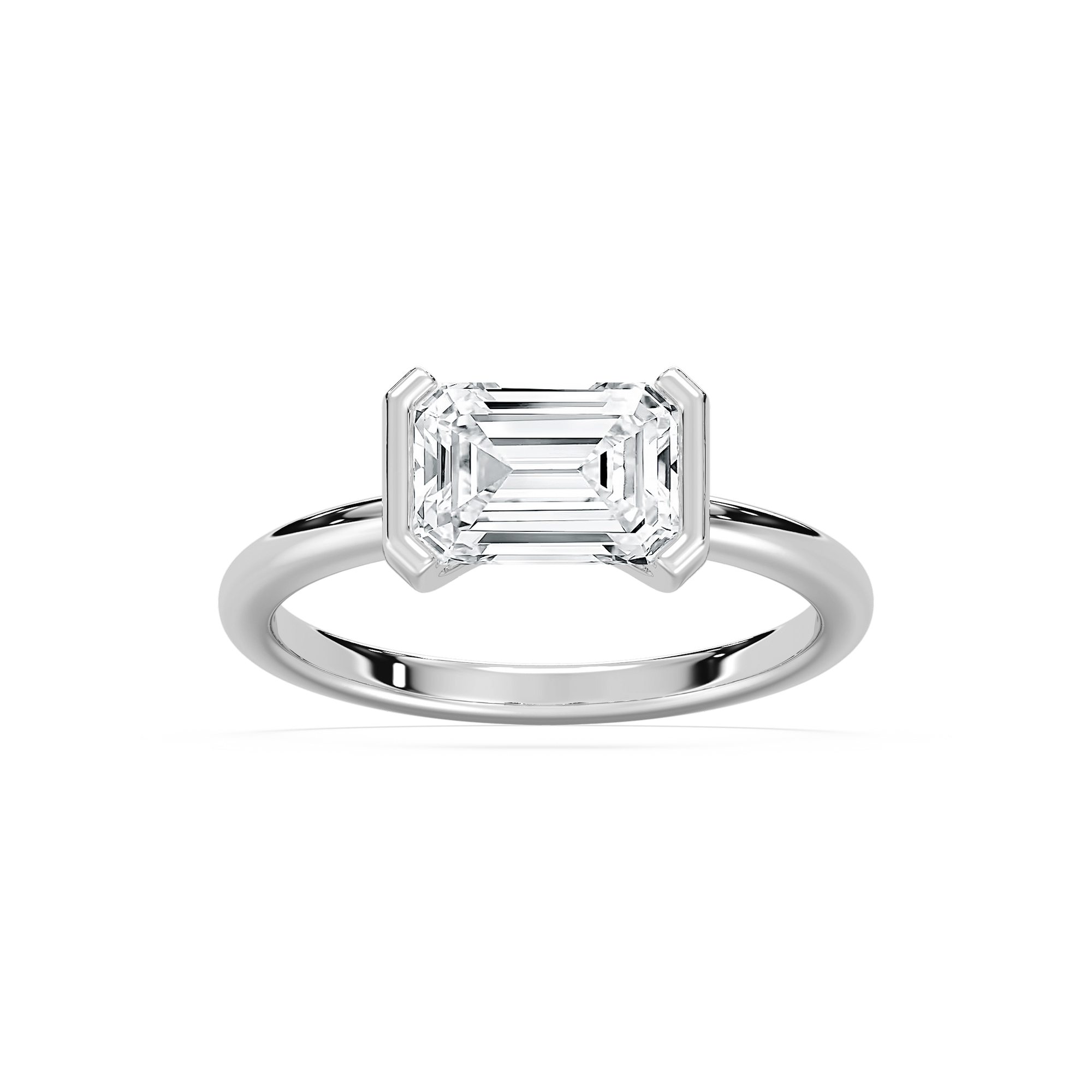 Azure Semi Bezel Engagement Ring in Rose Gold