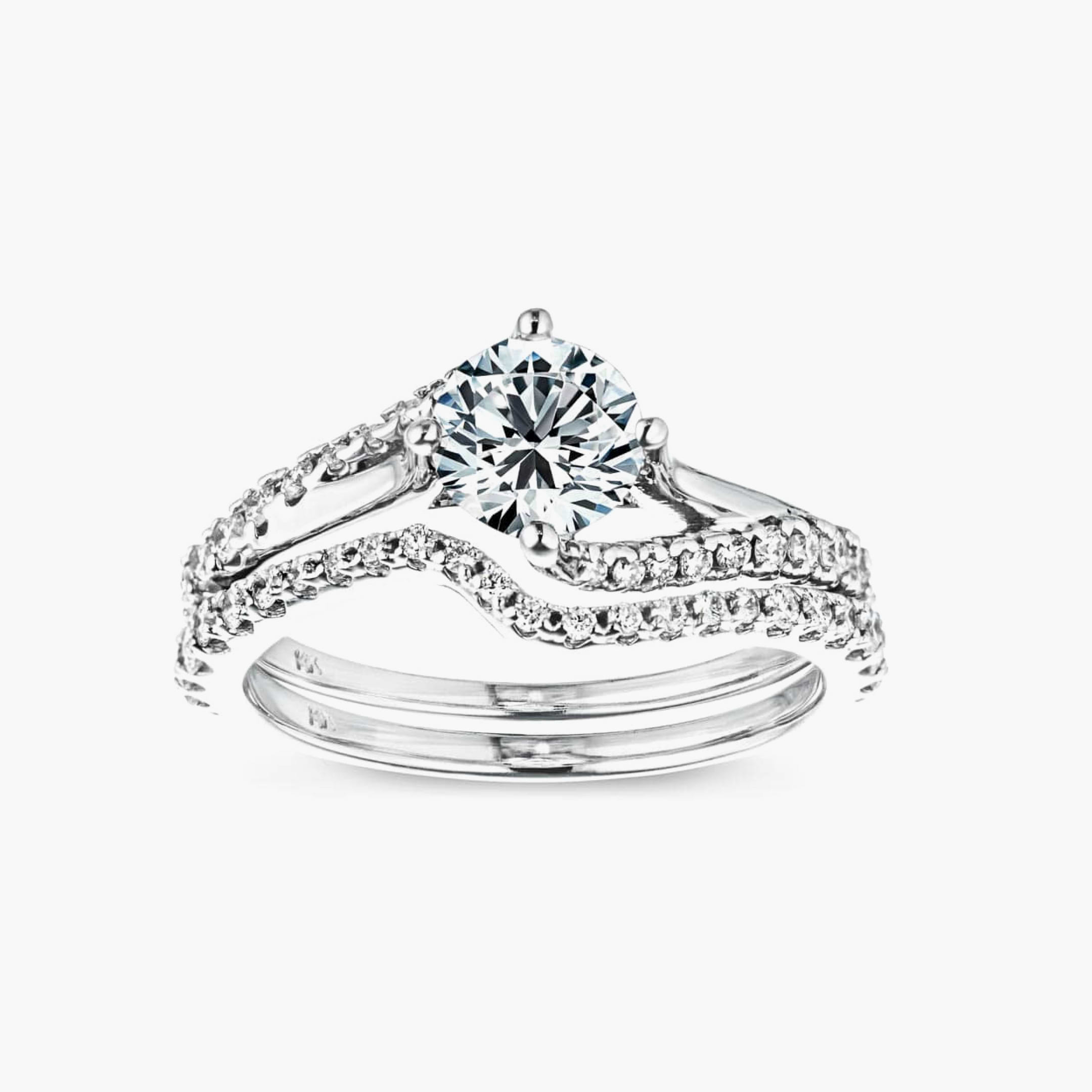 Flame Wedding Ring Set