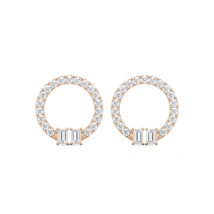 1 ⁵/₈ ctw Baguette and Round Lab Grown Diamond Circle Earrings