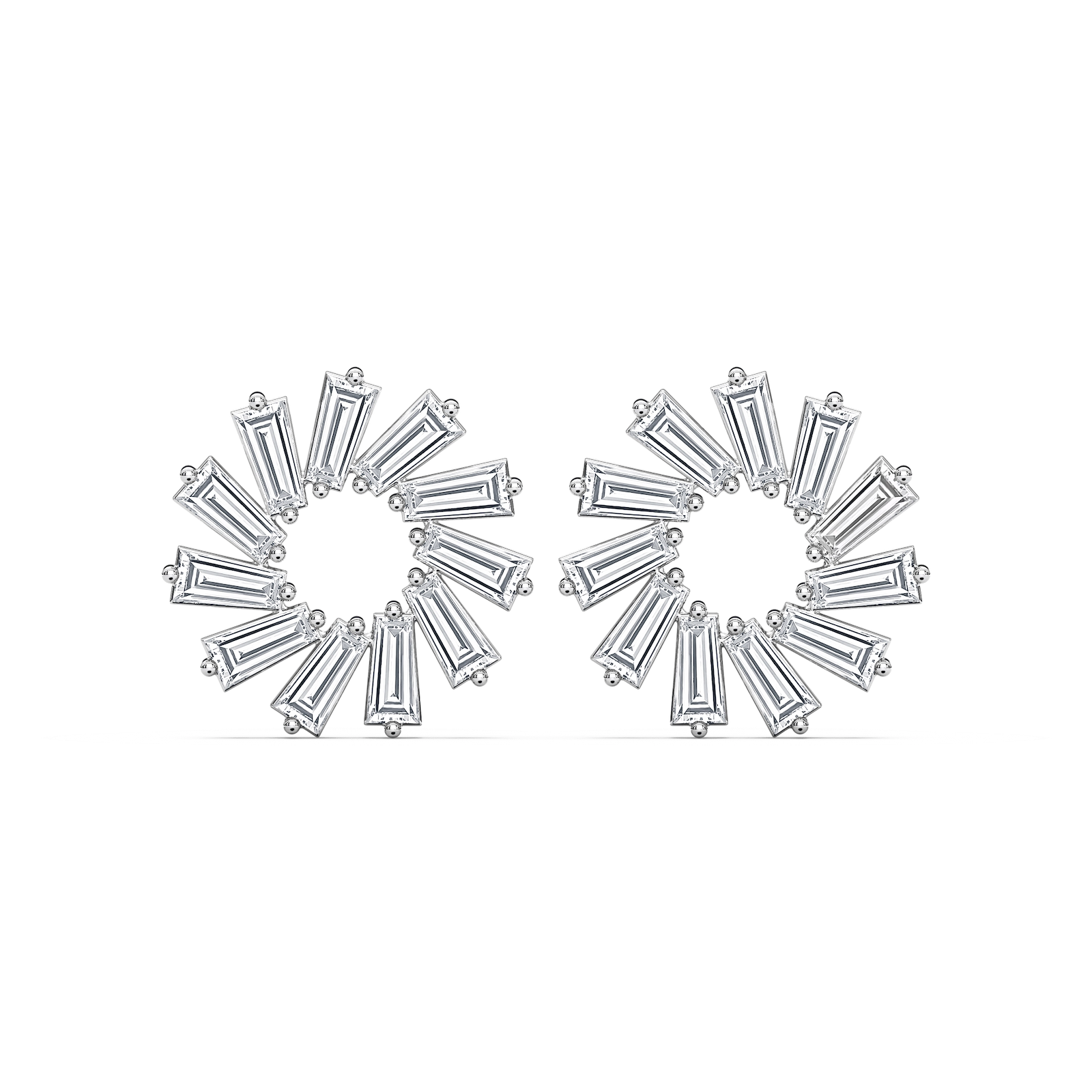 1/4 ctw Tapered Baguette Lab Grown Diamond Circular Earrings