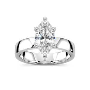 Maya Marquise Lab Grown Diamond 4mm Cigar Band Solitaire Engagement Ring