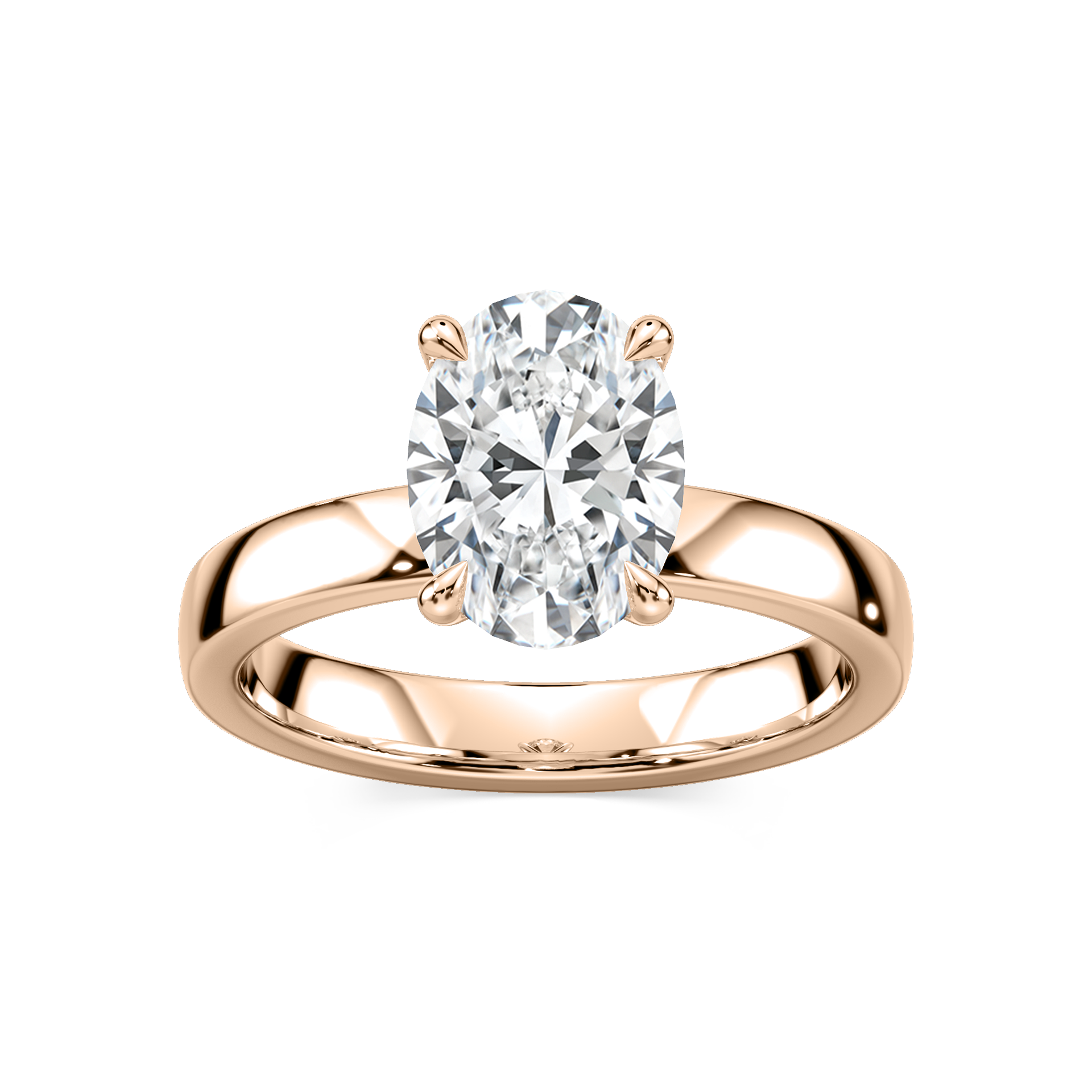 Maya Oval Lab Grown Diamond 3mm Cigar Band Solitaire Engagement Ring