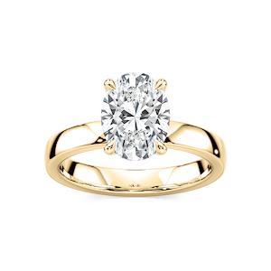 Maya Oval Lab Grown Diamond 3mm Cigar Band Solitaire Engagement Ring