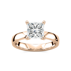 Maya Princess Lab Grown Diamond 3mm Cigar Band Solitaire Engagement Ring