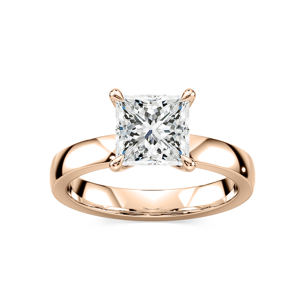 Maya Princess Lab Grown Diamond 3mm Cigar Band Solitaire Engagement Ring